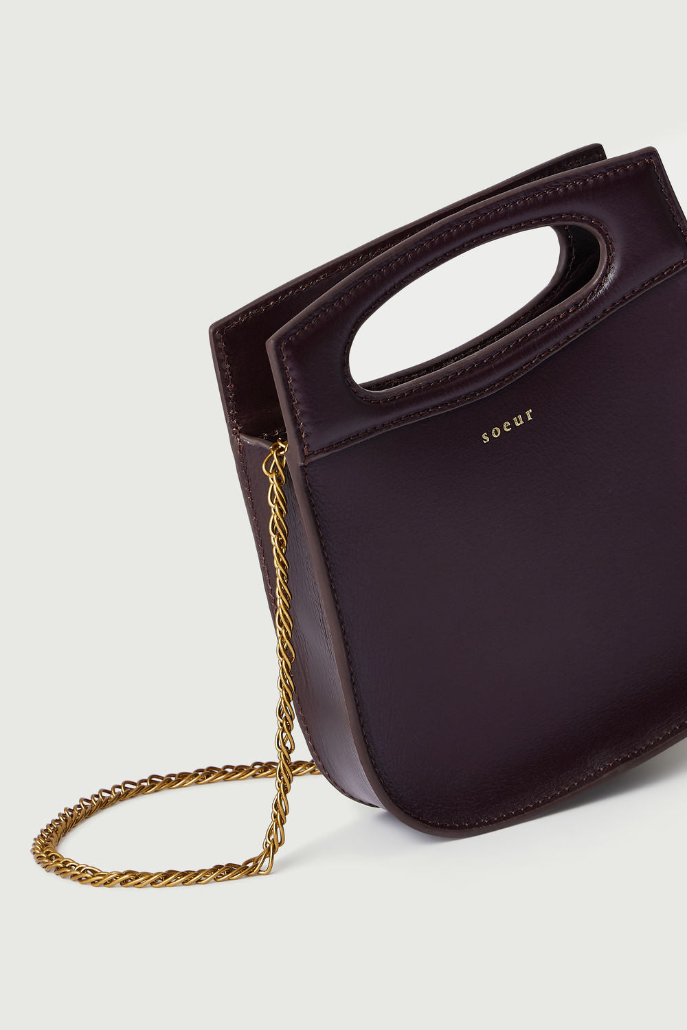 Sac Cheri Mini - Bordeaux Foncé - Cuir - Femme