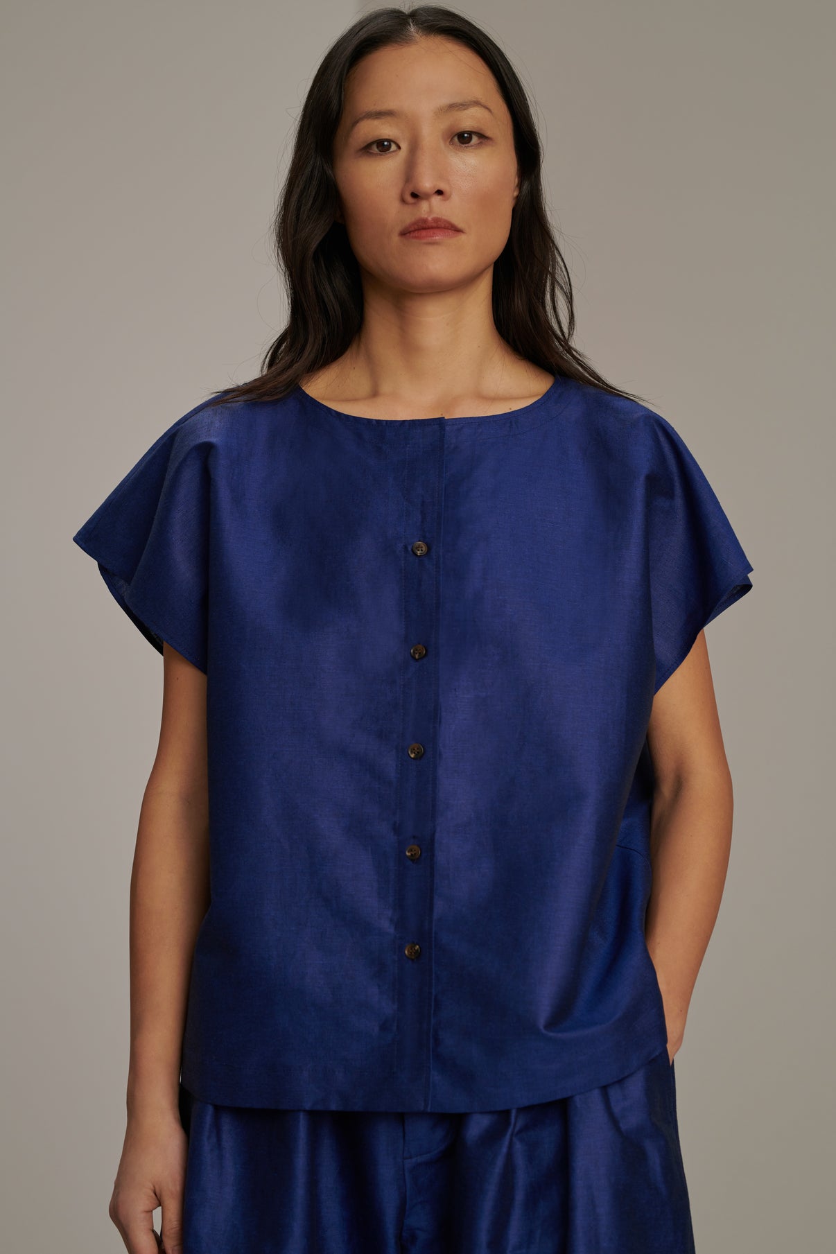 Chemise Colombie - Bleu Vif - Lin - Femme vue 1