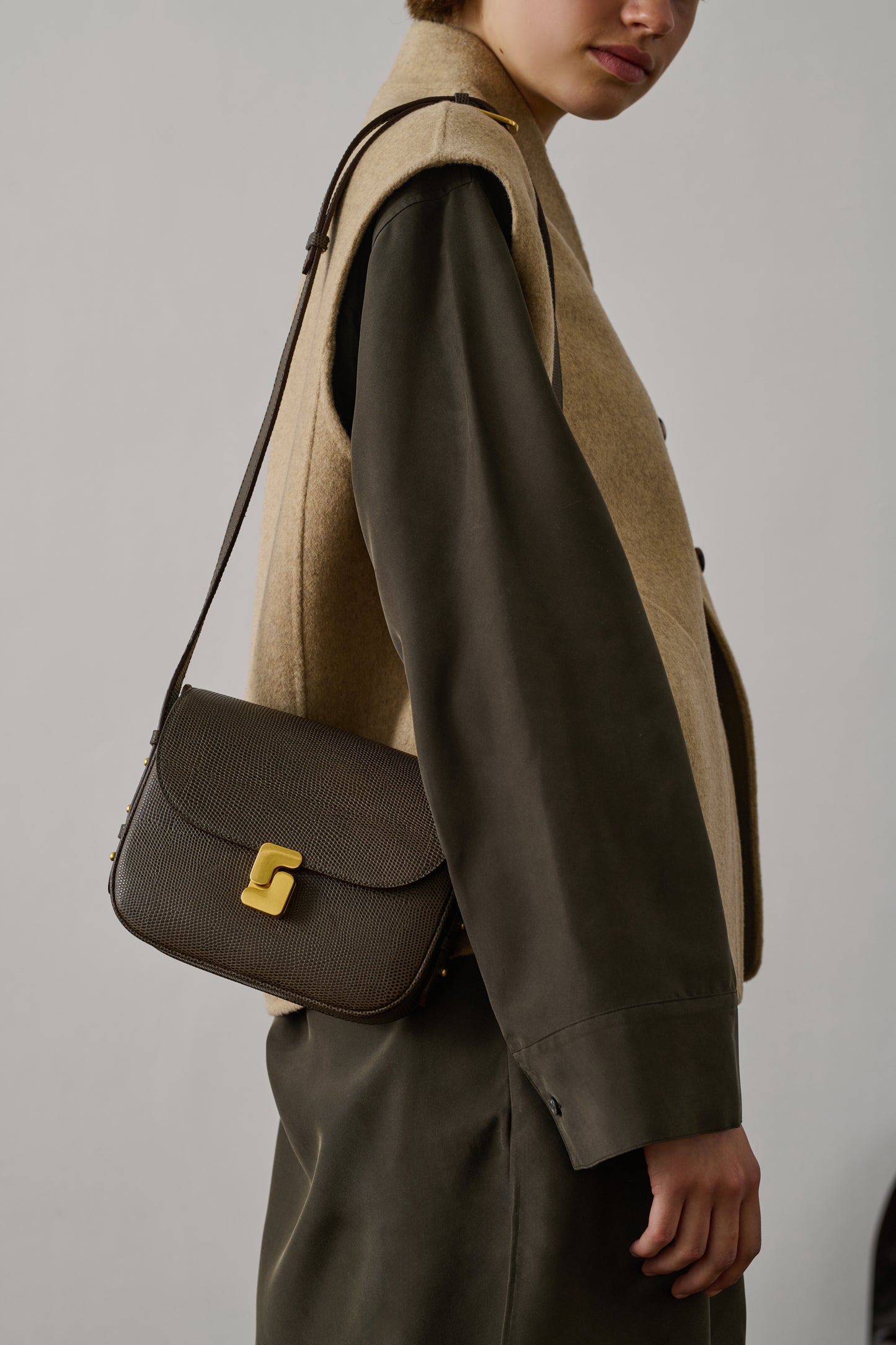 Sac Bellissima Mini - Vert Olive - Cuir - Femme