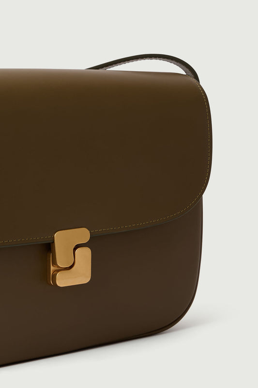 Sac Bellissima Maxi - Kaki Doré - Cuir - Femme